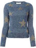 Valentino Long Sleeved Star Jumper, Women's, Size: Medium, Blue, Cotton/wool