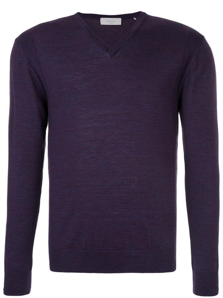 Cerruti 1881 V-neck Jumper - Pink & Purple