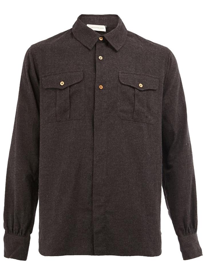 Faith Connexion Flap Pockets Shirt, Men's, Size: Medium, Grey, Cotton