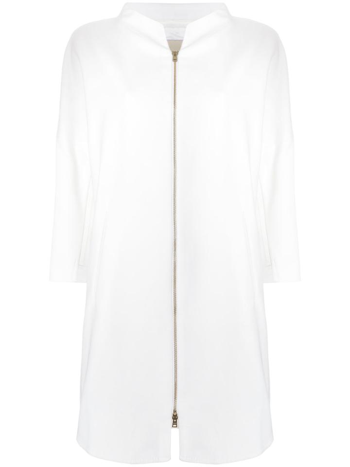 Herno Straight-fit Zipped Coat - White