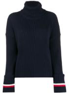 Tommy Hilfiger Stripe Roll-neck Sweater - Blue