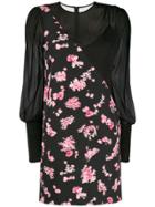 Pinko Panelled Floral Mini Dress - Black