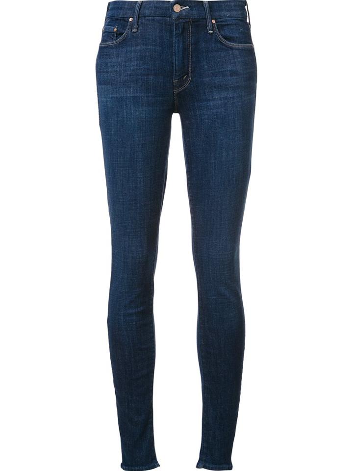 Mother 'looker' Cropped Skinny Jeans, Women's, Size: 30, Blue, Cotton/polyester/spandex/elastane