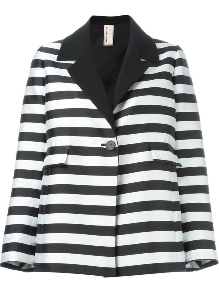 Antonio Marras Striped Jacket, Women's, Size: 36, Black, Polyester/acetate/viscose/cotton