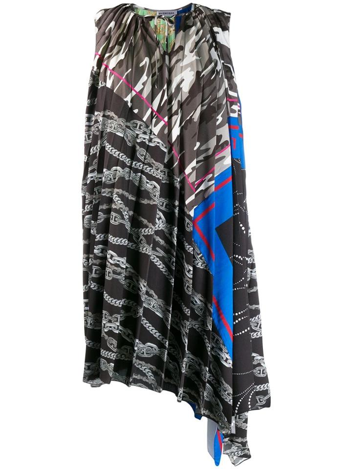 Balenciaga Sleeveless Foulard Dress - Grey