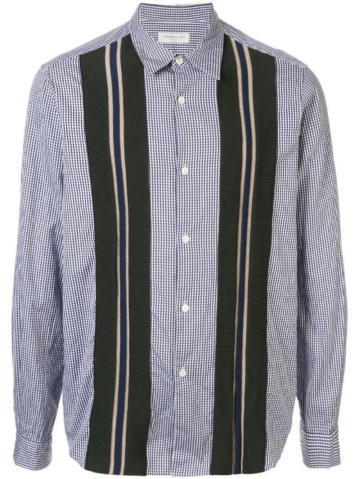 Tomorrowland Tape-detailed Checked Shirt - Blue