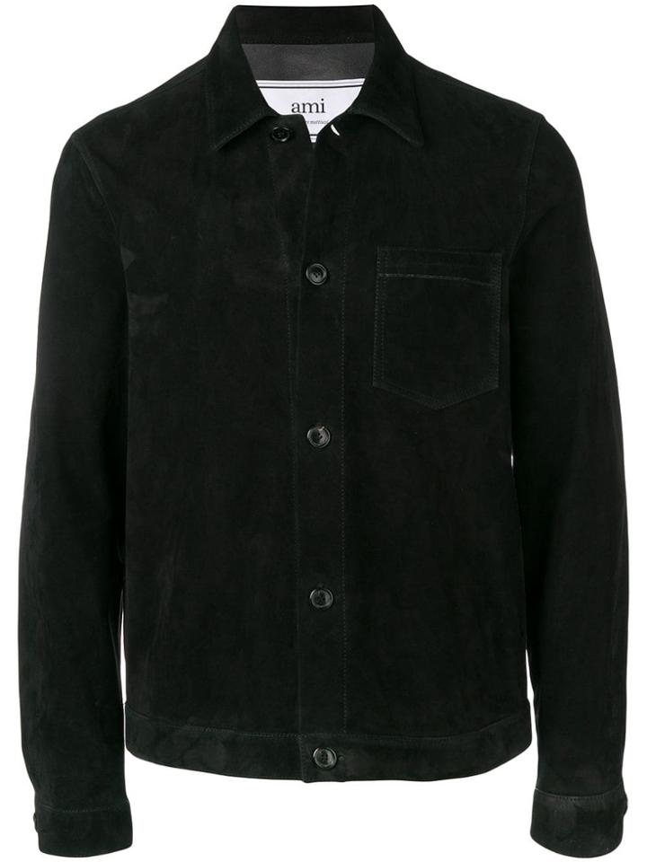 Ami Alexandre Mattiussi Suede Overshirt - Black