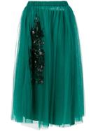 No21 Embellished Tulle Midi Skirt - Green