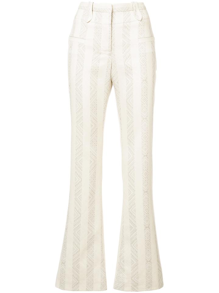 Altuzarra Flared Print Trousers - Nude & Neutrals