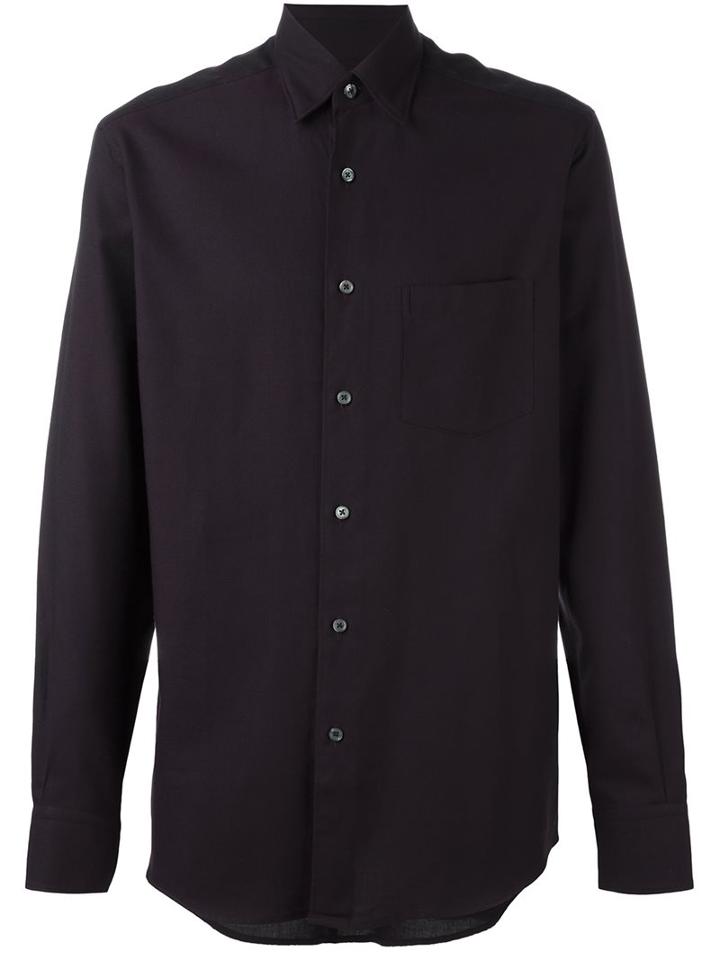 Ermenegildo Zegna Chest Pocket Shirt, Men's, Size: Medium, Pink/purple, Cotton