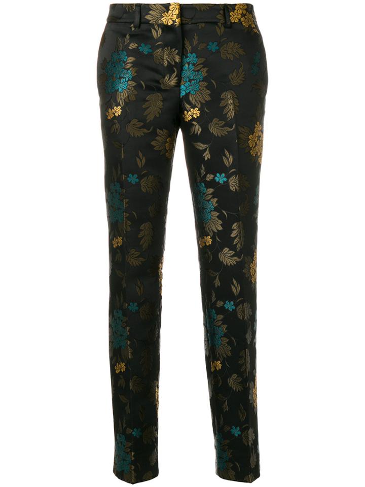 Incotex Cropped Jacquard Trousers - Black