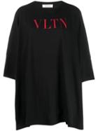 Valentino Printed Logo Oversized T-shirt - Black