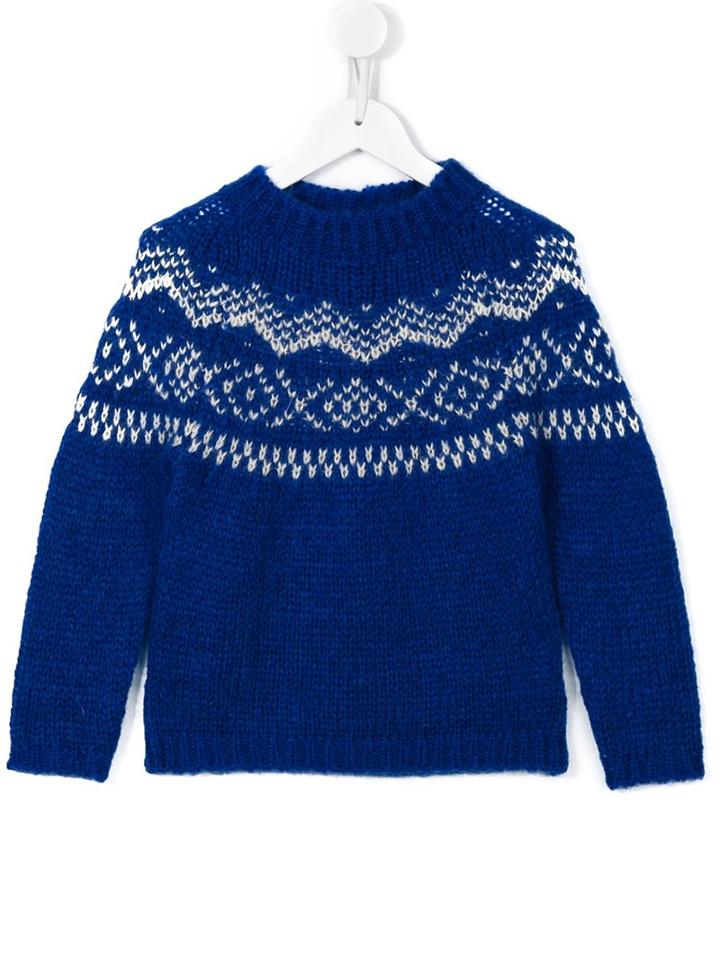 Maan Fair Isle Jumper, Boy's, Size: 12 Yrs, Blue