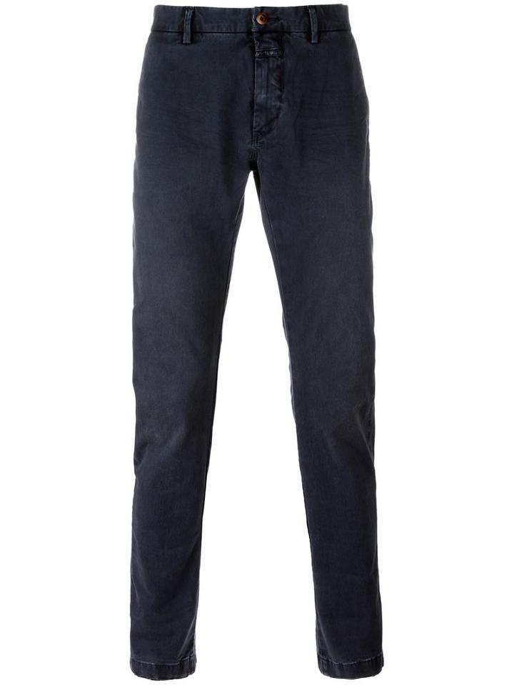 Closed Chino Trousers, Men's, Size: 30, Blue, Cotton/spandex/elastane