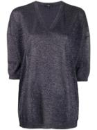 Fay Lurex Knit Sweater - Blue