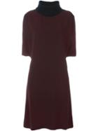 Marni Roll Neck Dress, Women's, Size: 42, Red, Viscose/acetate/cotton