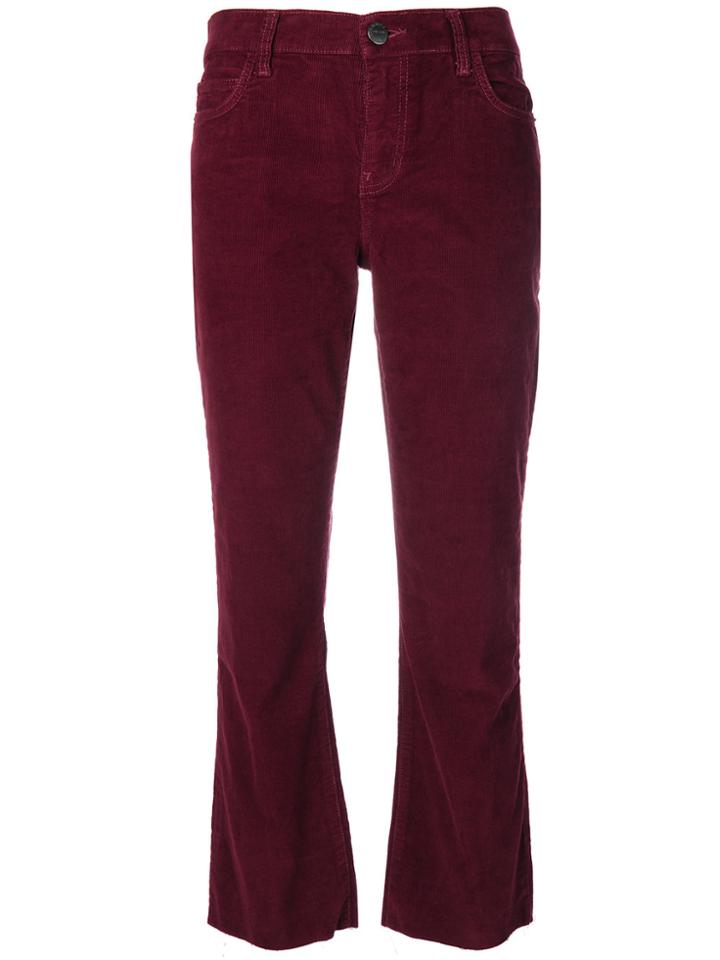 Current/elliott Cropped Corduroy Trousers - Red