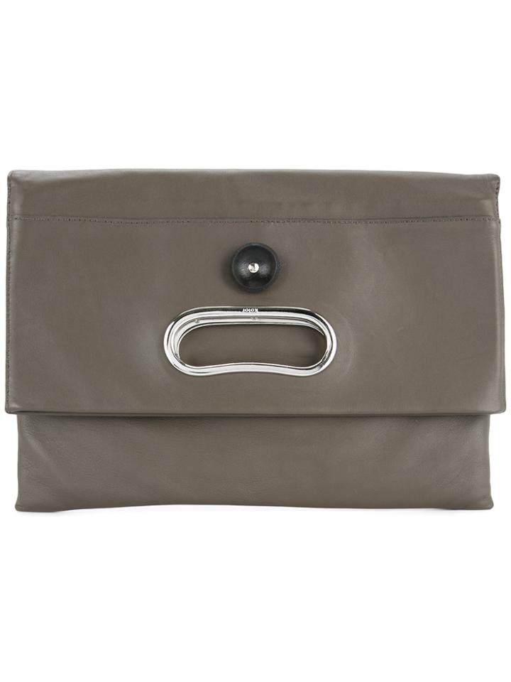 Kolor Foldover Top Clutch - Brown