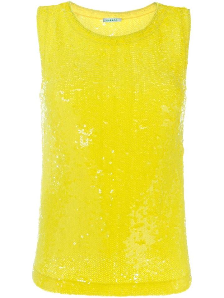 P.a.r.o.s.h. Sequinned Tank, Women's, Size: Small, Yellow/orange, Polyamide/spandex/elastane/pvc