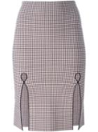 Alexander Wang Gingham Pencil Skirt, Women's, Size: Small, Red, Viscose/nylon/spandex/elastane