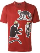 Dolce & Gabbana Monkey King Print T-shirt, Men's, Size: 48, Red, Cotton