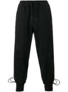 Y-3 Zipped Track Pants, Men's, Size: Large, Black, Cotton