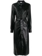 Twin-set Leather-style Shirt Dress - Black