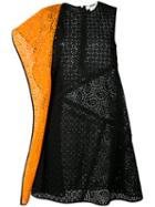 Msgm - Broderie Anglaise Contrast Dress - Women - Cotton/polyester - 42, Black, Cotton/polyester