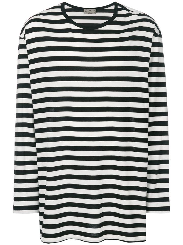 Yohji Yamamoto Oversized Striped Long Sleeve T-shirt - Black