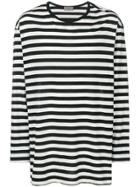 Yohji Yamamoto Oversized Striped Long Sleeve T-shirt - Black
