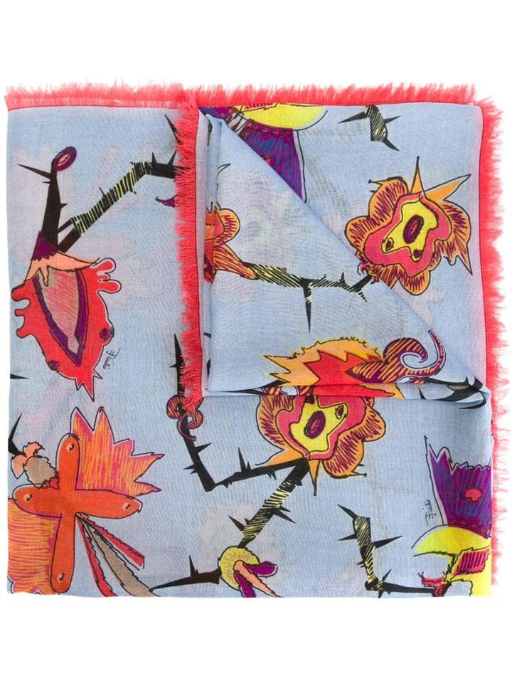 Emilio Pucci Printed Fringed Scarf