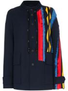 Angel Chen Embroidered Stripe Coat - Blue