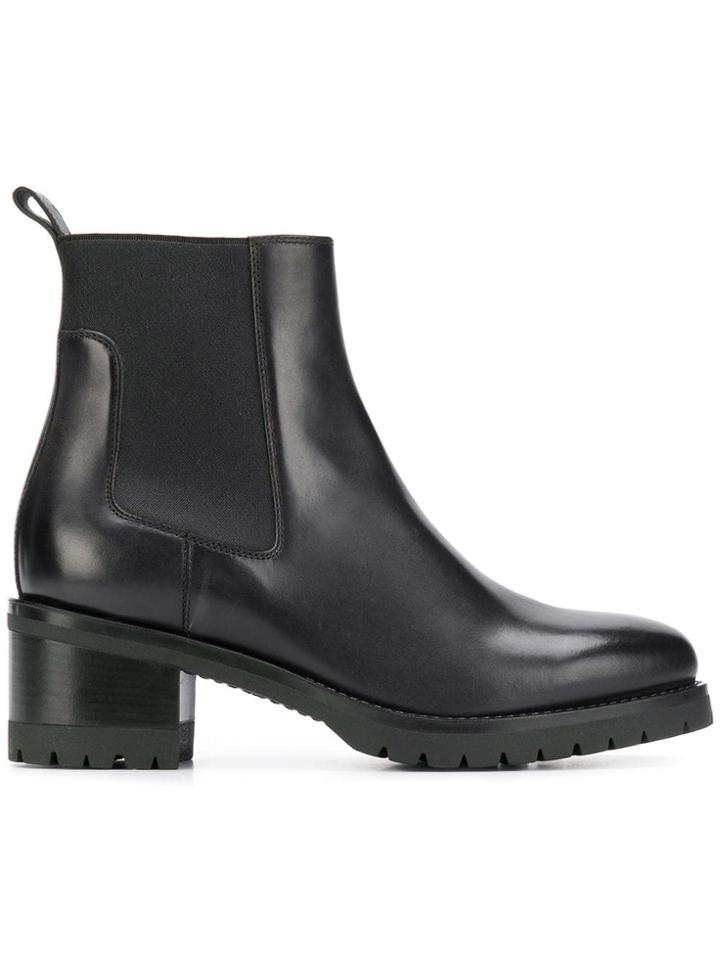Santoni Chunky Heel Chelsea Boots - Black