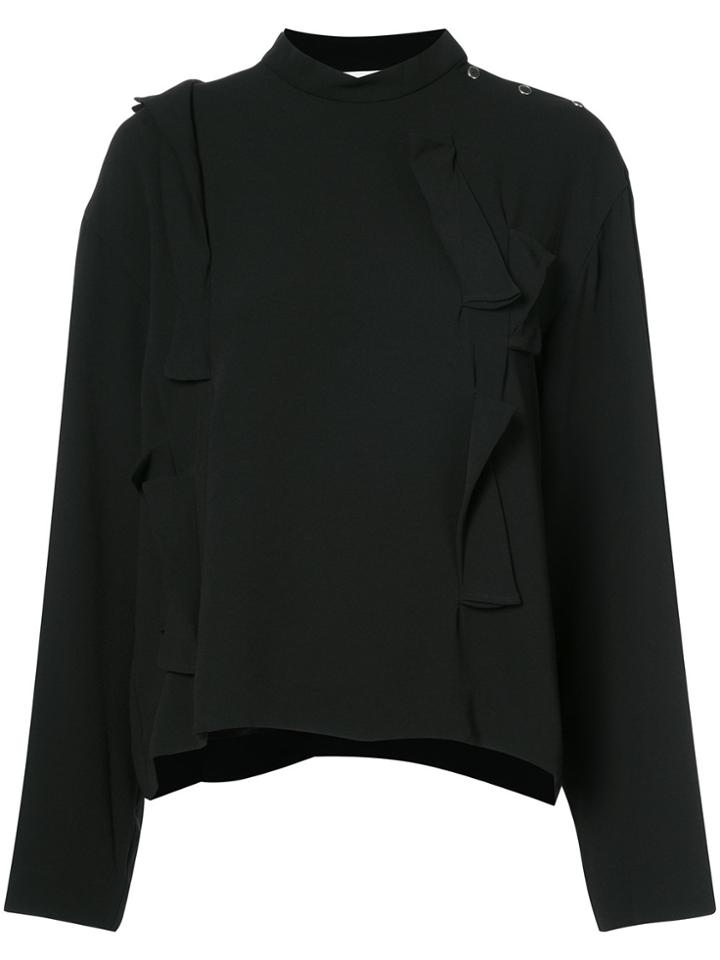 Toga Buttoned Shoulder Blouse - Black