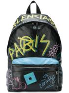 Balenciaga Graffiti Backpack - Black