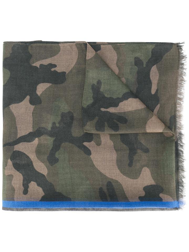 Valentino - Valentino Garavani Camouflage Scarf - Men - Silk/modal/cashmere - One Size, Green, Silk/modal/cashmere