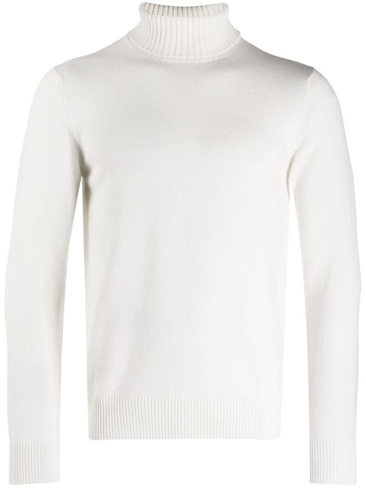 Eleventy Ribbed Turtleneck Jumper - White