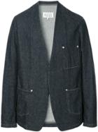 Maison Margiela Deep V-neck Denim Blazer - Blue