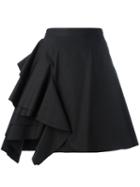 Msgm Ruffle-detail Skirt, Women's, Size: 42, Black, Cotton
