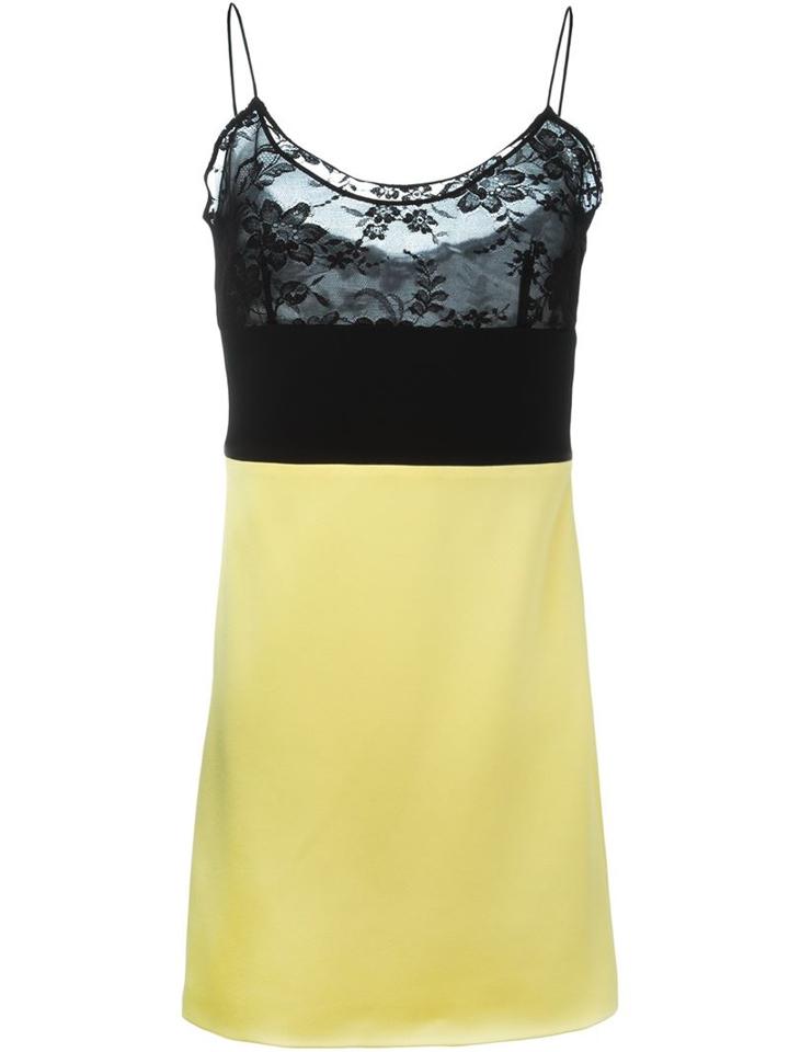 Fausto Puglisi - Floral Lace Panel Cami Dress - Women - Acetate/viscose - 44, Women's, Black, Acetate/viscose