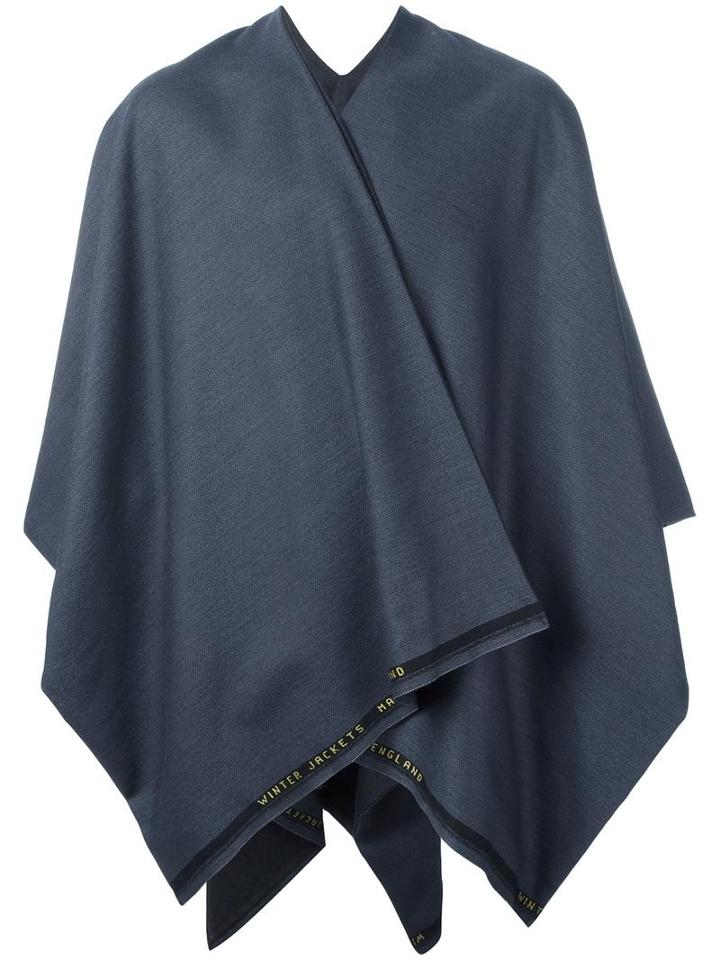 Ermanno Gallamini Two-tone Cape, Men's, Blue, Virgin Wool