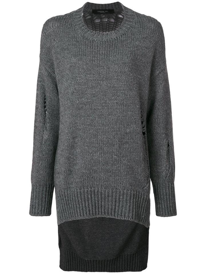 Federica Tosi Ribbed High-low Hem Jumper - Grey