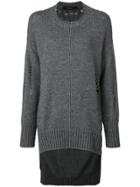 Federica Tosi Ribbed High-low Hem Jumper - Grey
