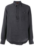 Barena - Half Button Placket Shirt - Men - Linen/flax - 48, Grey, Linen/flax