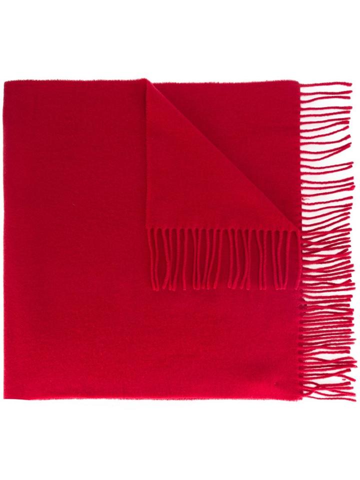 Wood Wood 'kardin' Fringed Scarf, Men's, Red, Wool