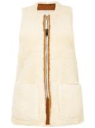Toogood Zipped Shearling Gilet - White