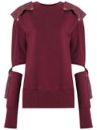 Andrea Bogosian Cut Out Details Sweatshirt, Women's, Size: Medium, Red, Cotton/polyester