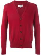 Maison Margiela - V-neck Cardigan - Men - Cotton - S, Red, Cotton