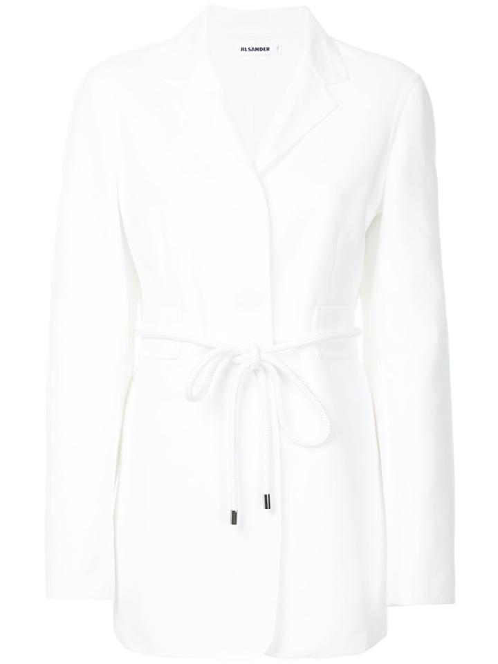 Jil Sander Belted Fitted Blazer - White
