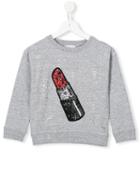 Little Marc Jacobs Sequinned Lipstick Patch Sweatshirt, Girl's, Size: 8 Yrs, Grey
